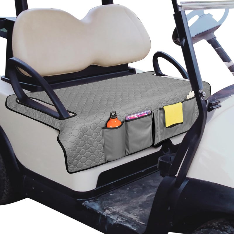 PGmoon Golf Cart Seat Covers, Universal Golf Cart Seat Towel Blanket with 4 Front Pockets & Nonskid Bottom Fits for EZGO, Yamaha, Club Car and More 2 Person Seats Golf Carts - Image 1